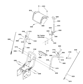 Handles And Controls Group Diagram and Parts List for 1695951 2010 Briggs and Stratton Snow Blower